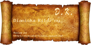 Dianiska Kilény névjegykártya