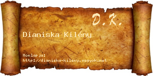 Dianiska Kilény névjegykártya